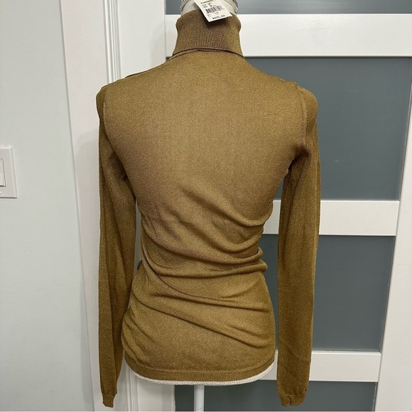 Jan & Carlos Gold Semi Sheer Turtleneck SZ 40 EU/8 US Deadstock Luxury NWT $425 - Picture 11 of 11